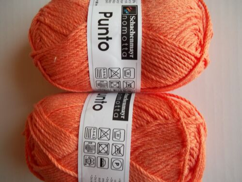 Schachenmayr Nomotta Punto cotton blend yarn, Mandarin, lot of 2 (99 yds each) - Afbeelding 1 van 2