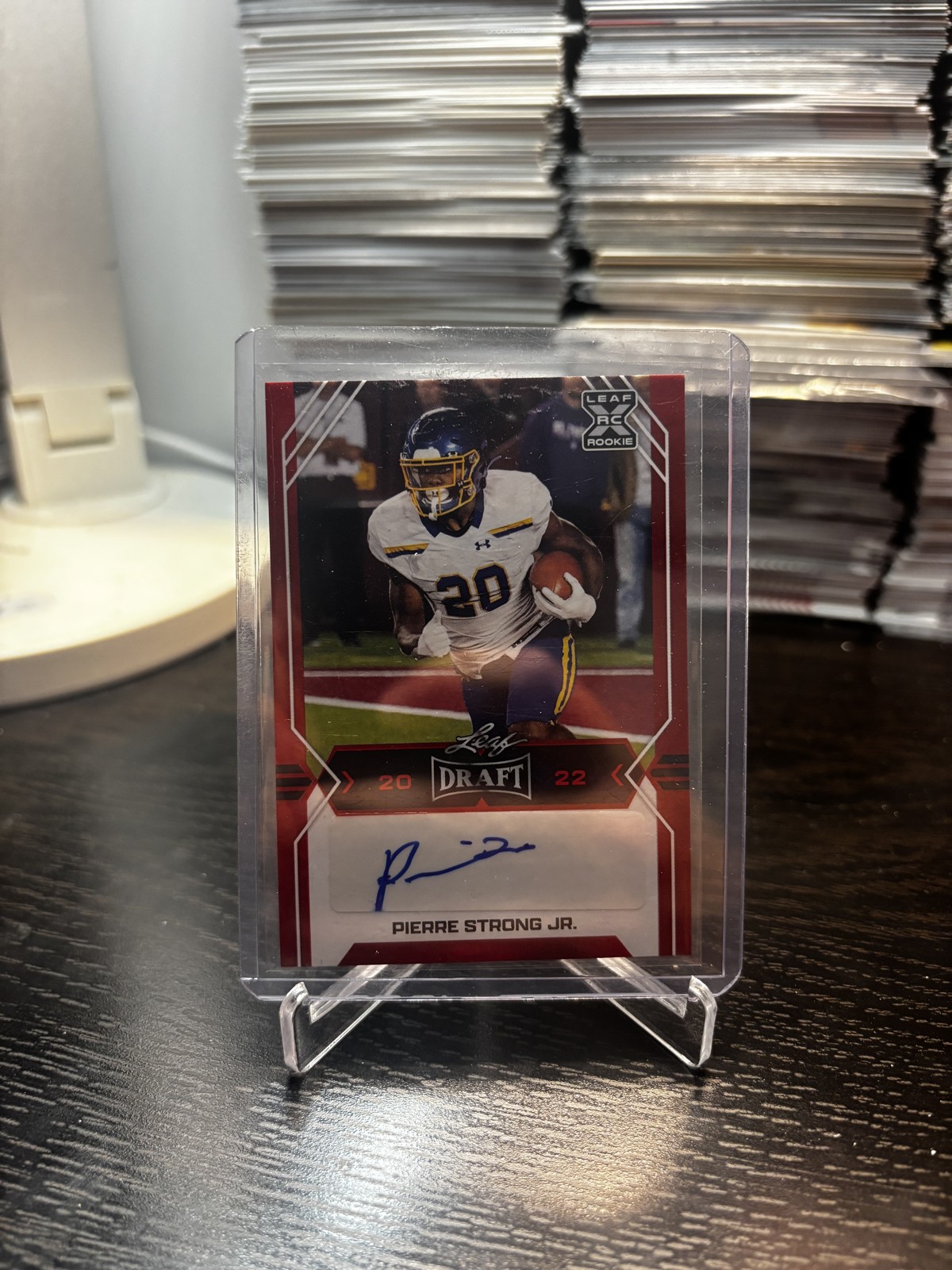 2022 Leaf Draft - Autographs Pierre Strong Jr. #BA-PSJ Red (AU, RC)