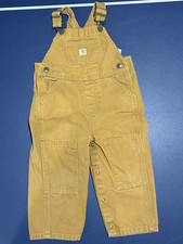 Carhartt Bib Overalls Toddler 24 Months Kids Youth Double Knee Brown Workwear