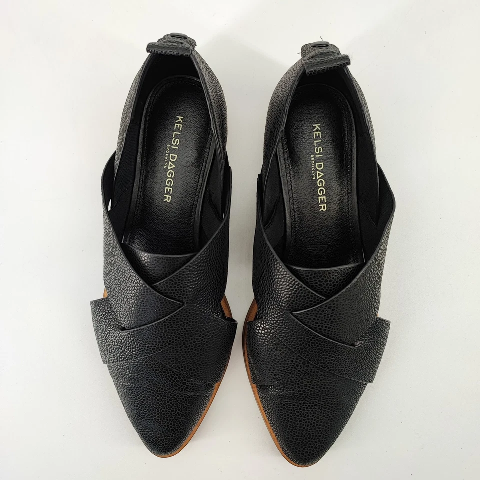 Mocasines para mujer Kelsi Dagger Brooklyn de cuero negro talla 7,5 EE. UU. Foto 4 de 4