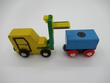Vintage 1990 Brio FORKLIFT TRUCK SET 33322 Wooden Railway Train Thomas Compa