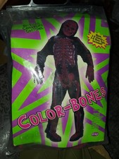 3d Skeleton Costume Spirit Halloween Kids Size Lg 12 14 Red