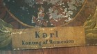 Antique Hand Painted Metal Plaque Karl Konung af Rumenien (Romanian King) As Is — photo 4
