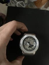 G-Shock GM-2100-1AER 44.4 mm Silver Mineral Crystal Case W/ Black Stylish Watch