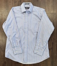 Forsyth of Canada Tailored Fit Mens Dress Shirt Blue red stripe 16.5 34/35