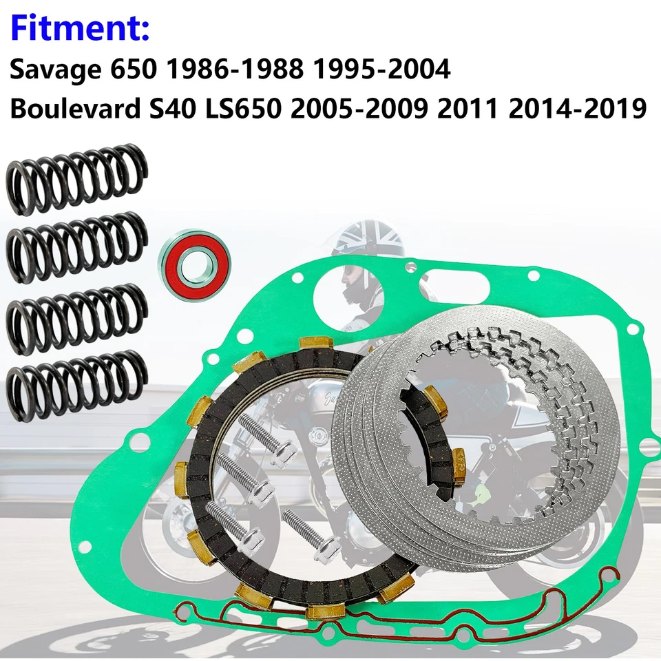 Clutch Friction Plates Spring Gasket Kit for Suzuki Savage 650 LS650P 1986-2004 Foto 4 de 4