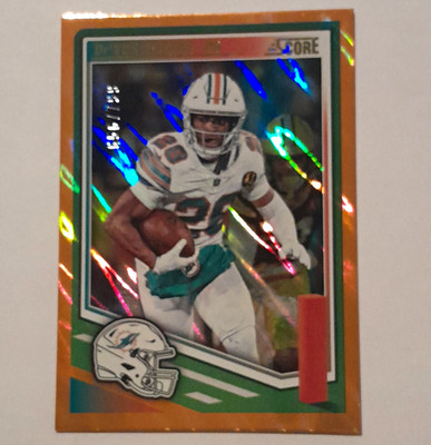 Panini 2025 Score De'Von Achane Miami Dolphins Lava /799 Parallel #123
