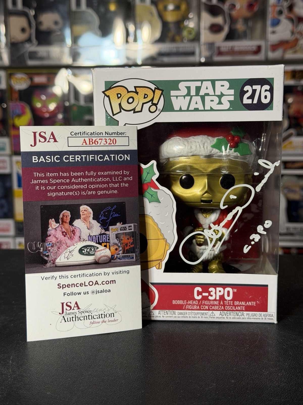 Funko Pop! Star Wars - C-3PO (Santa) #276 SIGNED BY ANTHONY DANIELS (JSA)