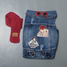 Taylor Swift Pet Blue Jean Kamizelka i czerwony szalik Zestaw! Rozmiar 15-20lbs