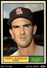 1961 Topps #420 Ernie Broglio Cardinals 7 - NM
