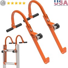 Heavy Duty Ladder Stabilizer Roof Hooks 2-Pack W/ Grip Wheel Durable Steel New