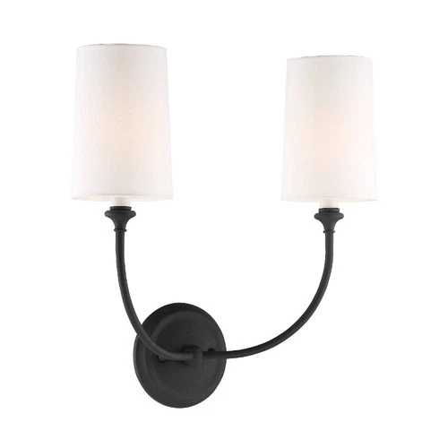 Crystorama Sylvan 15 1/2" Wide Black 2-Light Wall Sconce - Picture 3 of 7