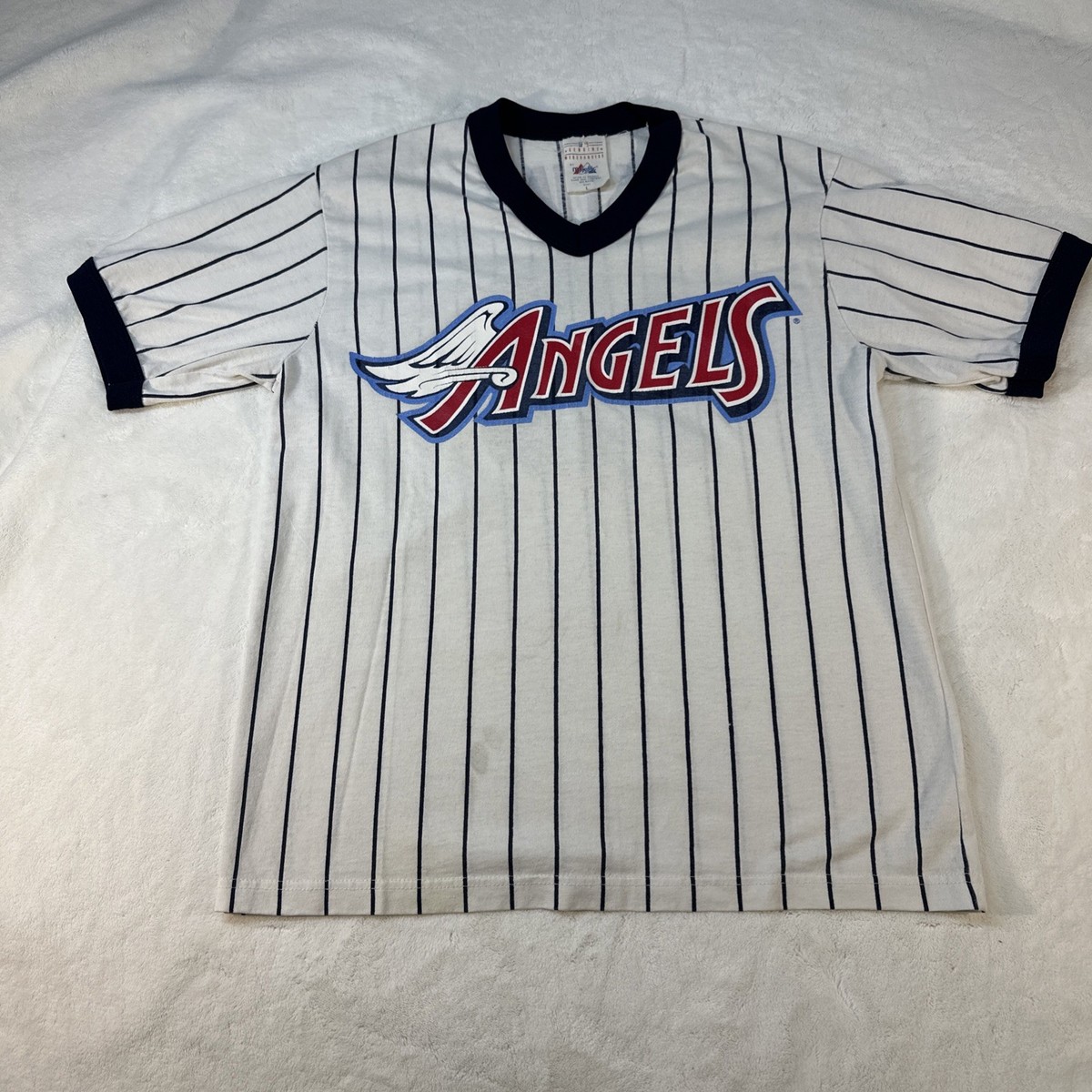 Vintage 1997 Los Angeles Angels MLB Pinstripe Majestic Jersey T