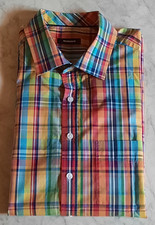 Herren Hemd - Walbusch - Größe 43/44 - kurzarm - bunt - regular fit - Baumwolle