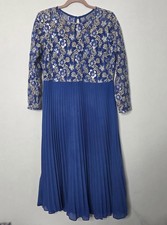 Coast blue and yellow floral midi dress size 16