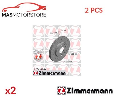 BREMSSCHEIBEN SATZ PAAR VORNE ZIMMERMANN 470243952 2PCS P FÜR RENAULT DUSTER