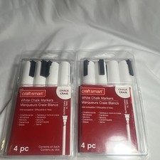 2 Pack, Craft Smart White Chalk Markers 4 Pack Chisel Tip Wet-Erasable