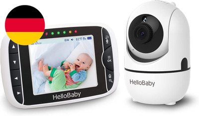 Hellobaby Babyphone Mit Kamera, 3.2 Zoll Bildschirm, 355° Schwenken-120° Neige-Z