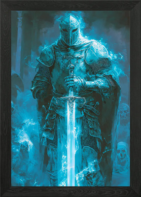 Ritter der blauen Flamme gerahmtes Wandbild Poster Leinwanddruck Bild