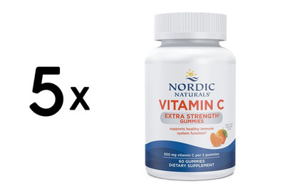 5 x Nordic Naturals Vitamin C Extra Strength Gummies, Tangerine (299,83 EUR/kg)