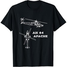 AH 64 Apache Attack Helicopter TEE Shirt Made in the USA Size S to XL