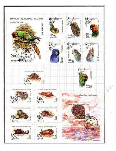 MADAGASCAR--:ot of 173 Stamps & 15 Souvenir Sheets Mounted on Pages - Picture 7 of 12
