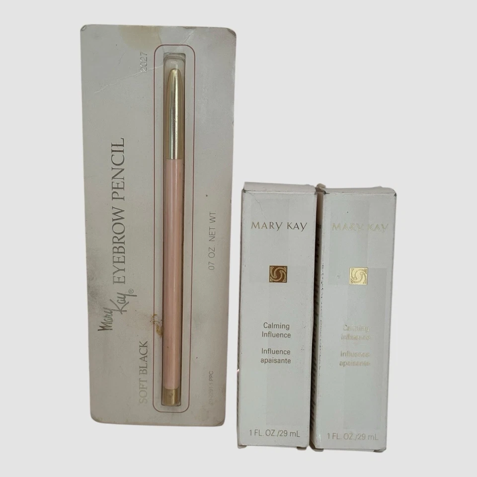 HTF Vintage Mary Kay SOFT BLACK Eyebrow /Brow Pencil (wooden) Made in USA 0.07oz - Image 2 of 4