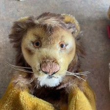 Vintage Steiff Mohair Leo The Lion Hand Puppet Has Steiff Brass Button On Ear