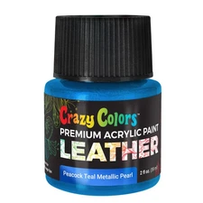 Peacock Teal Metallic Pearl Acrylic Leather Shoe Paint, 2 oz - Sneakers, Bags