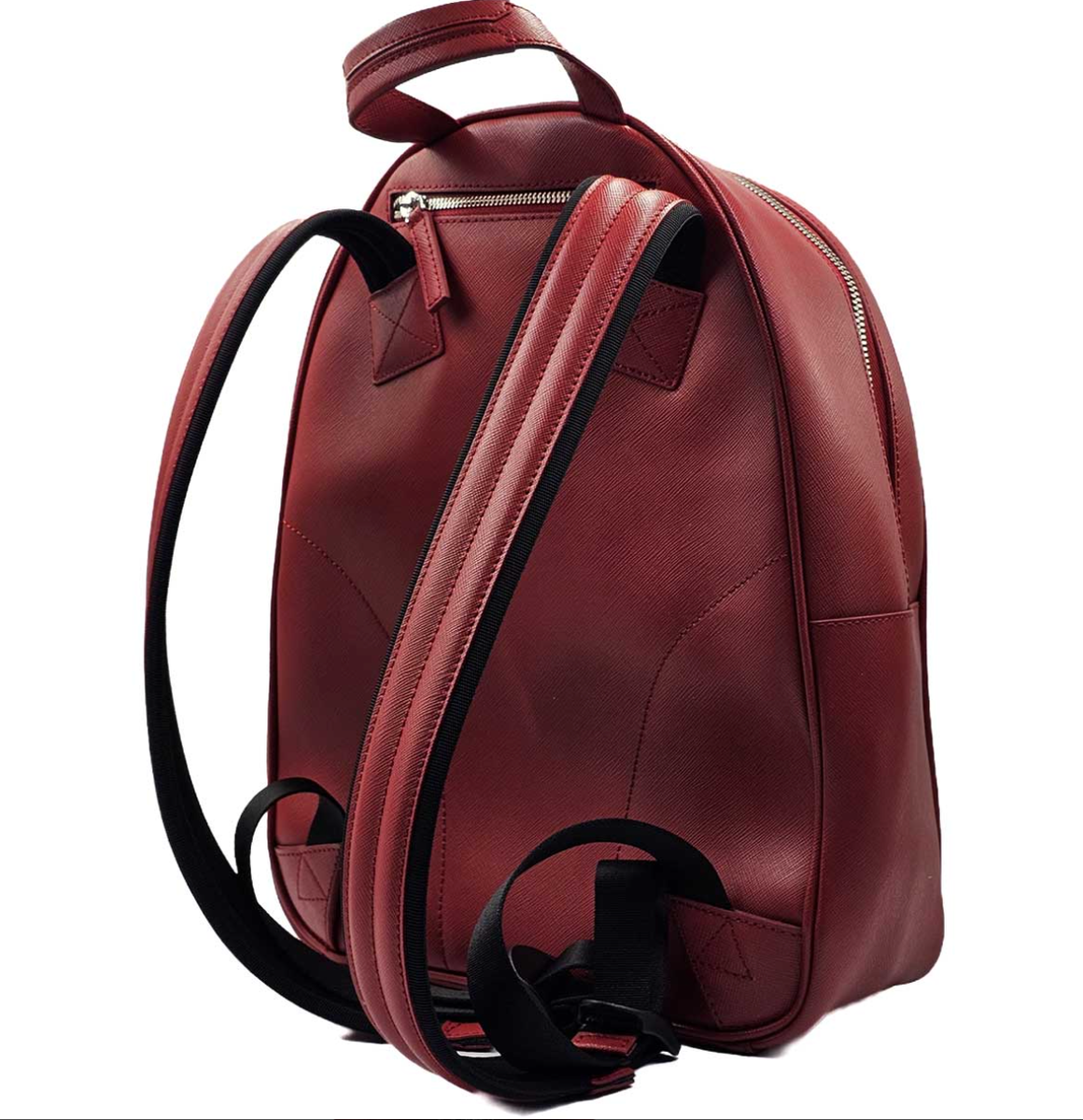 Montblanc Sartorial Red Leather Dome Backpack Small Size Compact