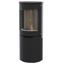 Kaminofen Nantes von Heathus Stahl schwarz kompakt rund Schwedenofen Holzofen