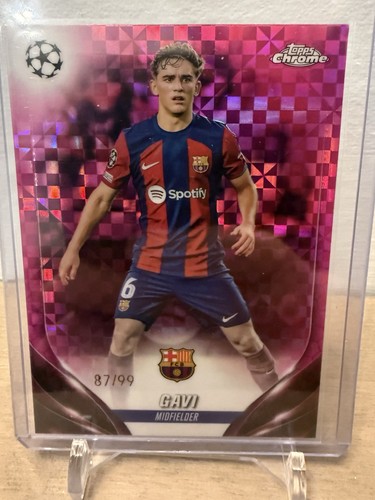 2023-24 Topps Chrome UEFA Club Competitions - Gavi #63 Magenta X-Fractor /99