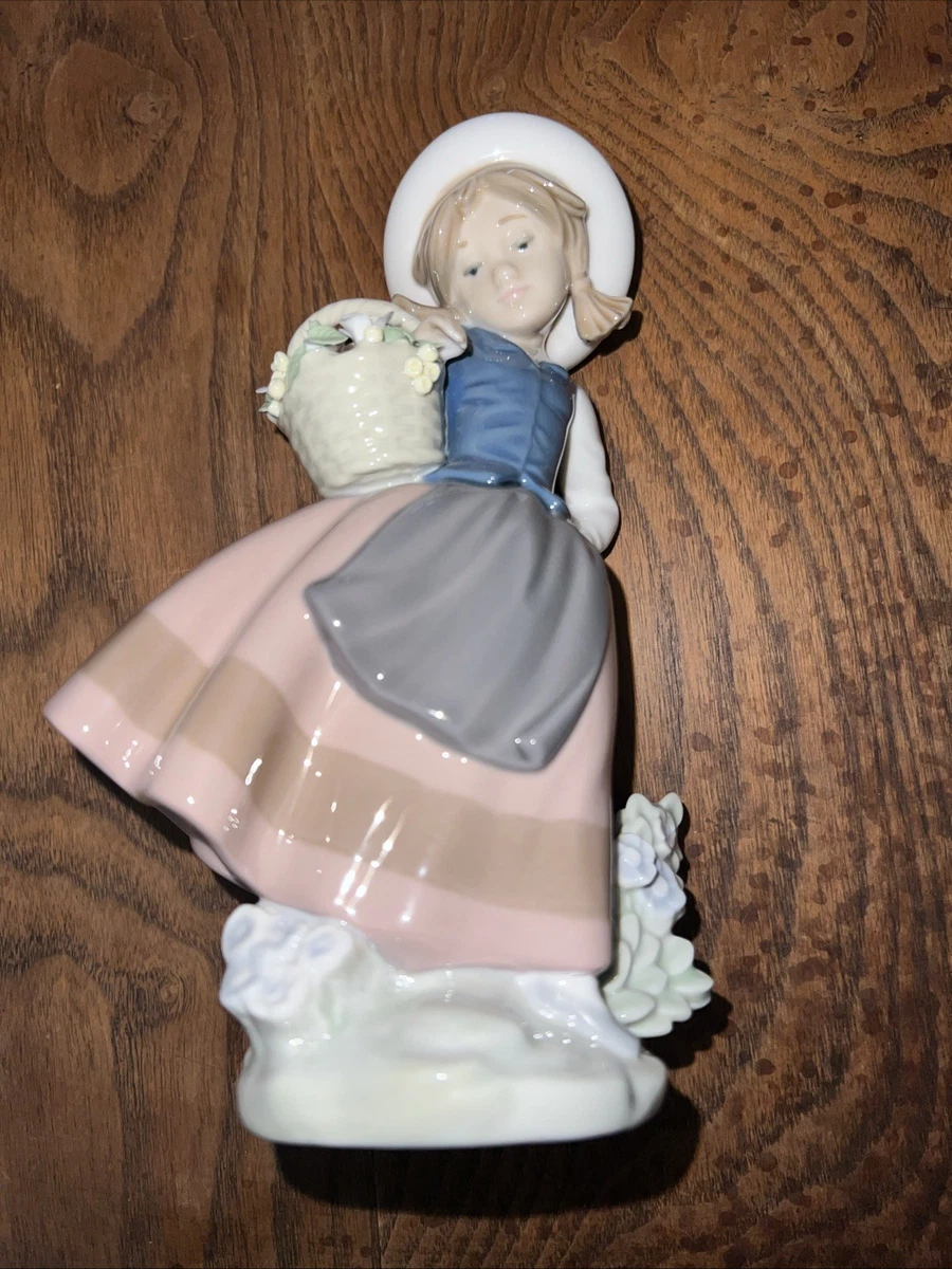 Lladro Girl With Flower Basket for sale | eBay