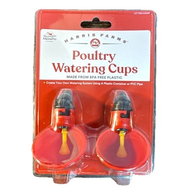 Harris Farms Poultry Watering Cups for Chickens BPA-Free Plastic 1 of 2 Pack