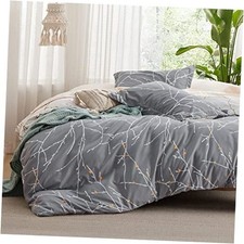 Duvet Cover King Size - King 104" x 90" 03 - Grey/Ivory No Comforter 
