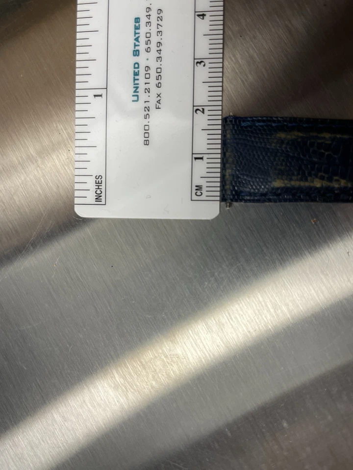 Genuine Cartier 17 18mm Blue Leather Watch Strap Auth Deployment Clasp Tank 23mm - Image 4 of 4