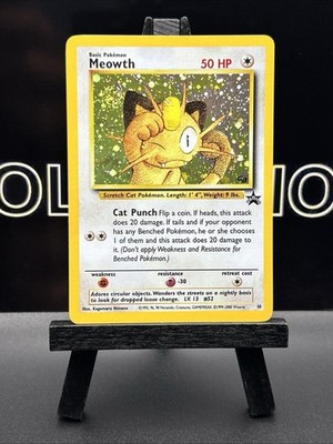 Pokémon TCG Game Boy GB Meowth Black Star Promo #10 Holo Swirl