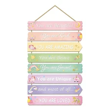 Unicorn Rainbow Room Decor for Girls - Inspirational Wall Art, Toddler Room W...