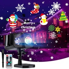 Christmas Projector Lights Outdoor 26 HD Effects (3D Ocean Wave + Patterns) W...