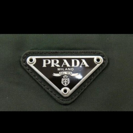 Prada Nylon Tote Bag Olive Green Vintage Handbag Authentic thumbnail 10