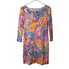 Lilly Pulitzer Marlowe So Snappy Dress Pima Cotton XS Beach Resort Turtles