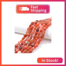 jodaying 6-8mm Natural Red Agate Nuggets Oval Free Tumbled Pebble Semi Precious