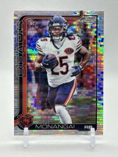 Kyle Monangai Topps Chrome 2025 Chicago Bears Silver Pulsar Rookie Card