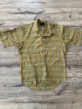 Towncraft Vintage Plaid Short Sleeve Button-Front Shirt M 15-15 1/2