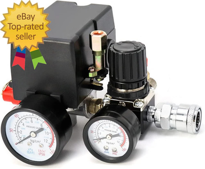 #ad Air Compressor Pressure Switch Control Valve 90 120PSI Pressure Regulator with $30.99