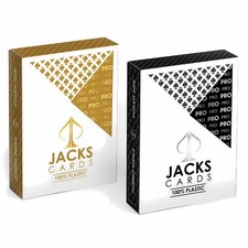 JACKS PRO 100% Plastic Playing Cards Black Gold Jumbo Index Poker Magic New