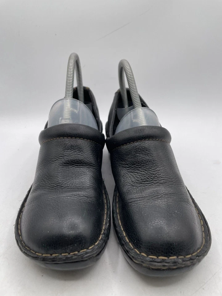 Zuecos Sonoma Life + Style para mujer talla 8W cuero negro punta redonda zapatos sin cordones Foto 2 de 4