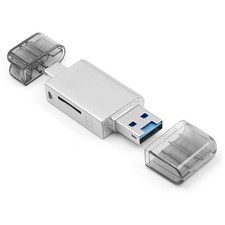 Memory Card & TF Card to USB C & USB 2.0 Card Reader Adapter Plug & Play D4B8