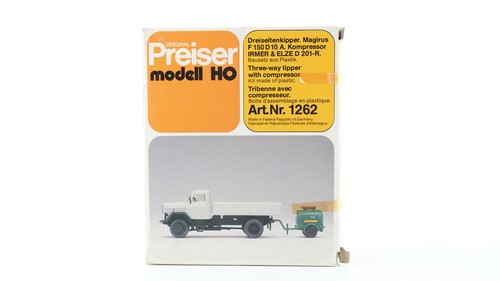 Remolque compresor volquete de tres lados Preiser H0 1262 Magirus | Zustand: Gebraucht