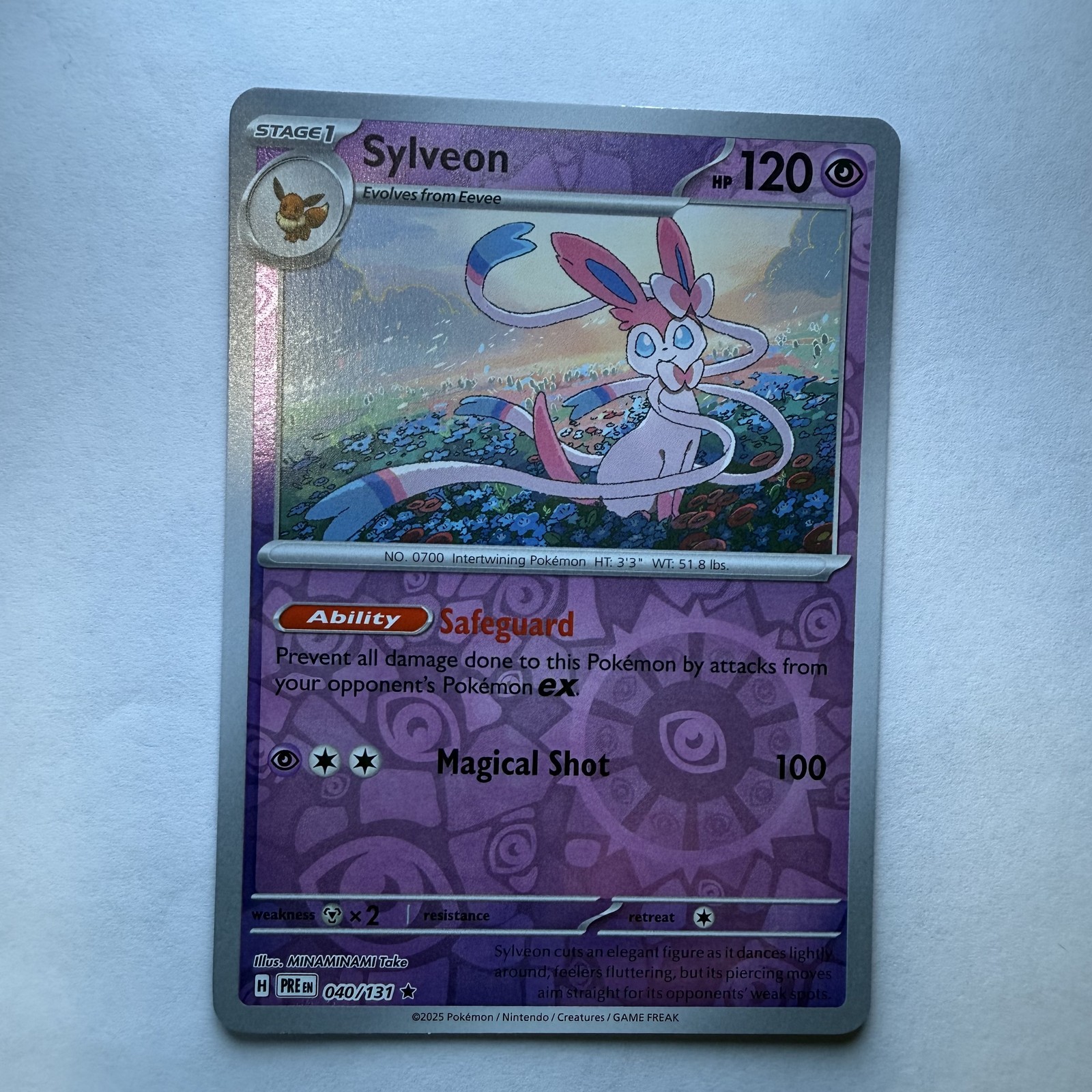 Sylveon Rare SV: Prismatic Evolutions 040/131 NM reverse holo reverse holo